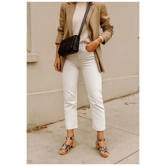 Madewell Johanna Snake Print Crisscross Clog Sandals 9.5 | Block Heel NWOT - Picture 3 of 7